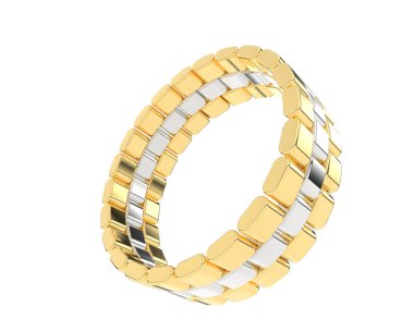 Chain ring isolated on background. 3d rendering