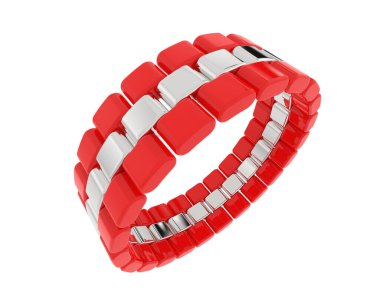 Chain ring isolated on background. 3d rendering