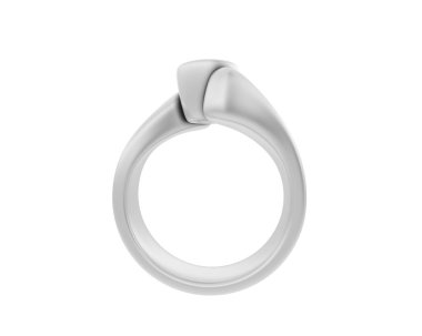 Engagement diamond ring isolated on white background. 3d rendering