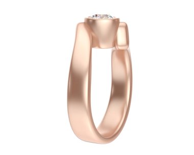 Engagement diamond ring isolated on white background. 3d rendering