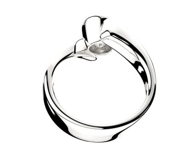 Engagement diamond ring isolated on white background. 3d rendering