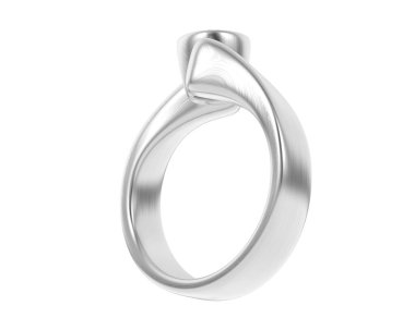 Engagement diamond ring isolated on white background. 3d rendering