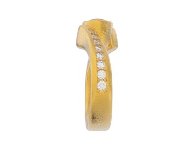 Engagement diamond ring isolated on white background. 3d rendering