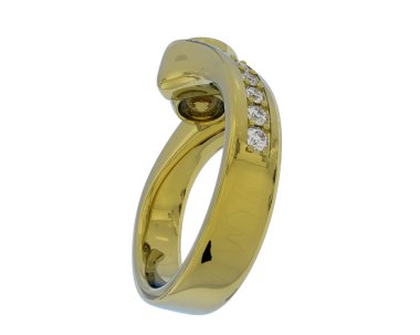 Engagement diamond ring isolated on white background. 3d rendering