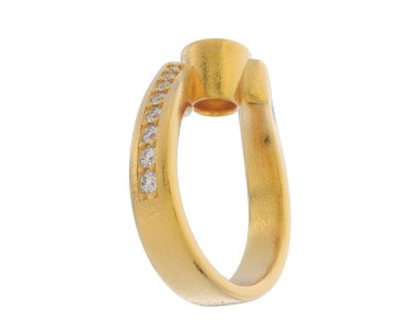 Engagement diamond ring isolated on white background. 3d rendering