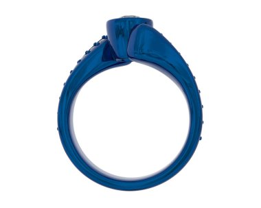 Engagement diamond ring isolated on white background. 3d rendering