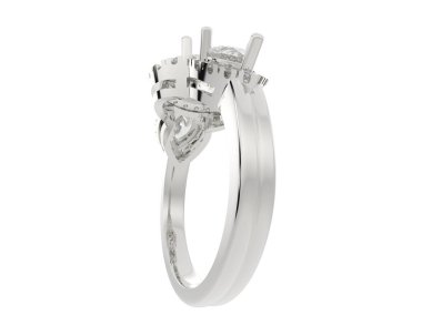 Engagement diamond ring isolated on white background. 3d rendering