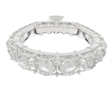 Engagement diamond ring isolated on white background. 3d rendering