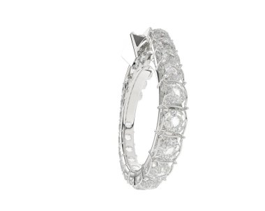 Engagement diamond ring isolated on white background. 3d rendering