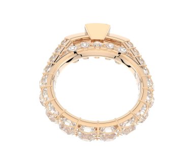 Engagement diamond ring isolated on white background. 3d rendering