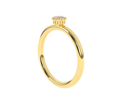 Engagement diamond ring isolated on white background. 3d rendering