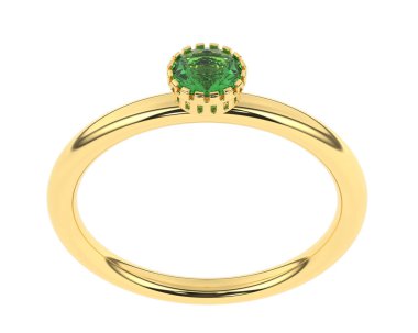 Engagement diamond ring isolated on white background. 3d rendering