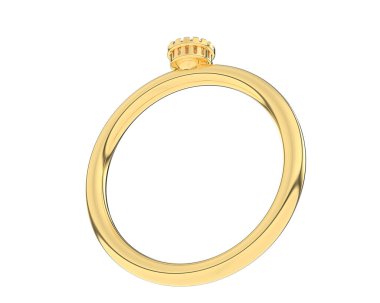 Engagement diamond ring isolated on white background. 3d rendering