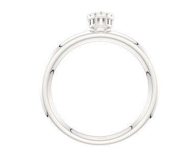 Engagement diamond ring isolated on white background. 3d rendering