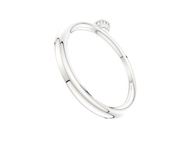 Engagement diamond ring isolated on white background. 3d rendering