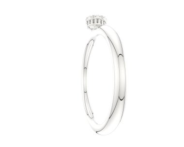 Engagement diamond ring isolated on white background. 3d rendering