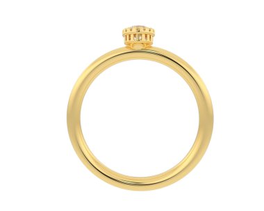 Engagement diamond ring isolated on white background. 3d rendering