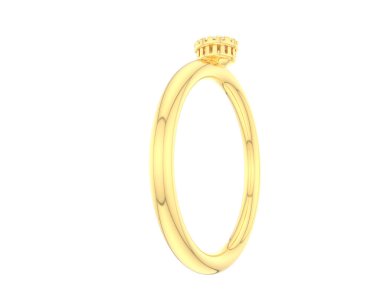 Engagement diamond ring isolated on white background. 3d rendering