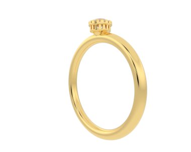 Engagement diamond ring isolated on white background. 3d rendering