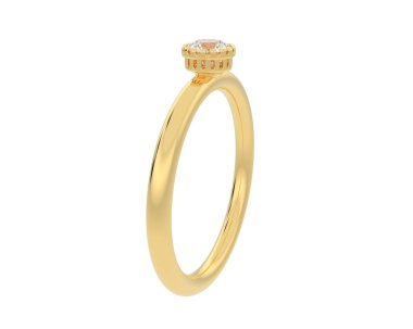 Engagement diamond ring isolated on white background. 3d rendering