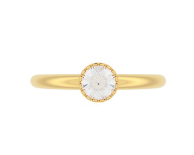 Engagement diamond ring isolated on white background. 3d rendering