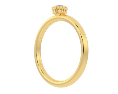 Engagement diamond ring isolated on white background. 3d rendering