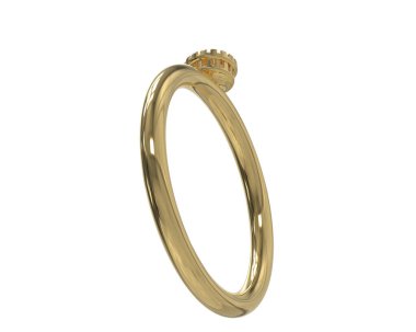 Engagement diamond ring isolated on white background. 3d rendering