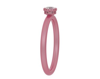 Engagement diamond ring isolated on white background. 3d rendering