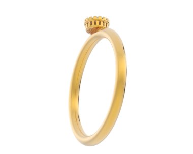 Engagement diamond ring isolated on white background. 3d rendering