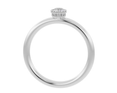 Engagement diamond ring isolated on white background. 3d rendering
