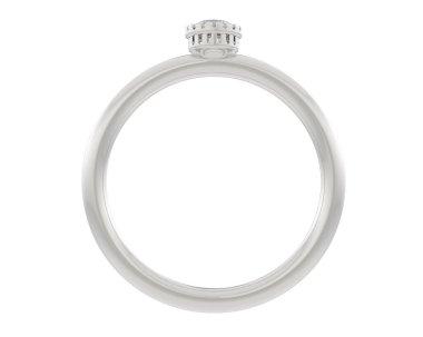 Engagement diamond ring isolated on white background. 3d rendering
