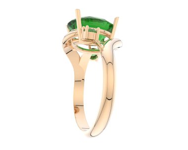 Engagement diamond ring isolated on white background. 3d rendering