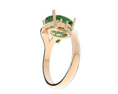 Engagement diamond ring isolated on white background. 3d rendering