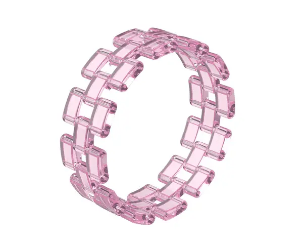 Chain Ring Isolated Background Rendering — 图库照片