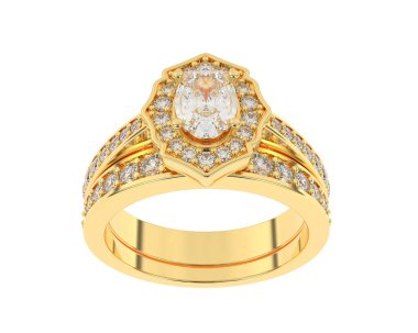 Nişan yüzüğü beyaz arkaplanda izole edildi