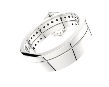 Nişan yüzüğü beyaz arkaplanda izole edildi