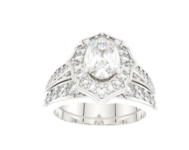 Nişan yüzüğü beyaz arkaplanda izole edildi