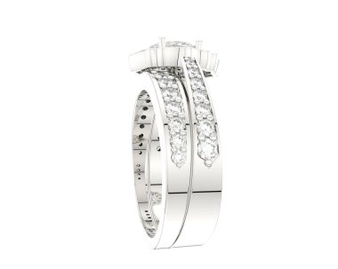 Nişan yüzüğü beyaz arkaplanda izole edildi