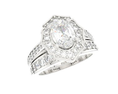 Nişan yüzüğü beyaz arkaplanda izole edildi