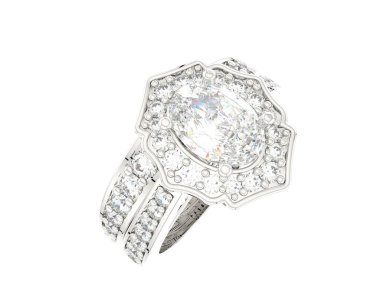 Nişan yüzüğü beyaz arkaplanda izole edildi