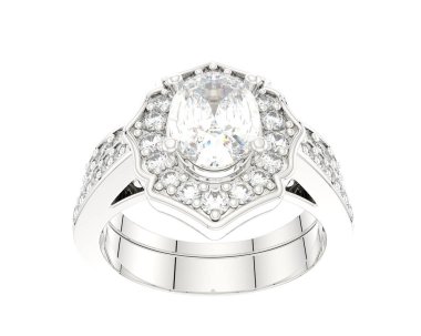 Nişan yüzüğü beyaz arkaplanda izole edildi