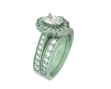 Nişan yüzüğü beyaz arkaplanda izole edildi