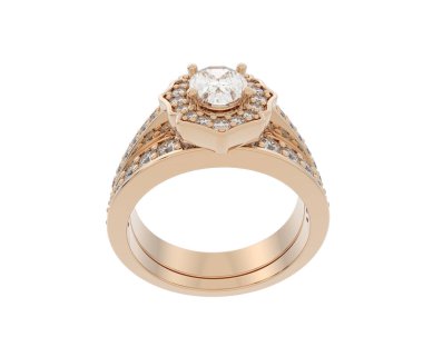 Nişan yüzüğü beyaz arkaplanda izole edildi