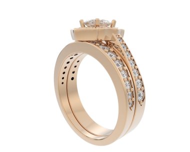 Nişan yüzüğü beyaz arkaplanda izole edildi