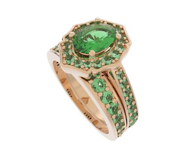 Nişan yüzüğü beyaz arkaplanda izole edildi