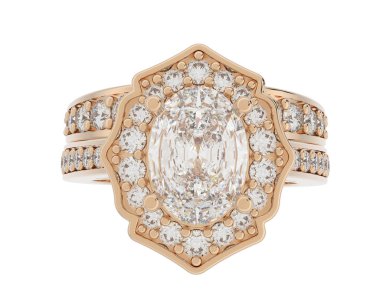 Nişan yüzüğü beyaz arkaplanda izole edildi