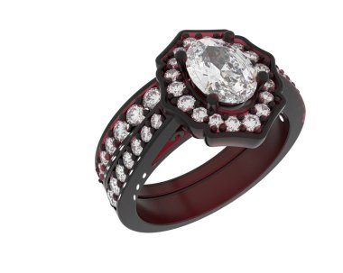 Nişan yüzüğü beyaz arkaplanda izole edildi