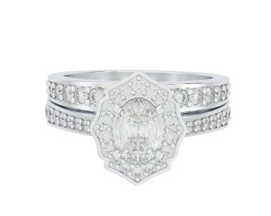 Nişan yüzüğü beyaz arkaplanda izole edildi