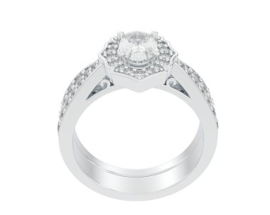 Nişan yüzüğü beyaz arkaplanda izole edildi