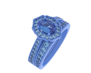 Nişan yüzüğü beyaz arkaplanda izole edildi